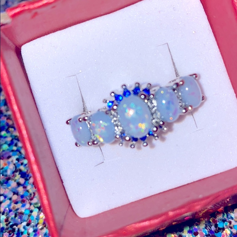 Sterling silver and blue opal